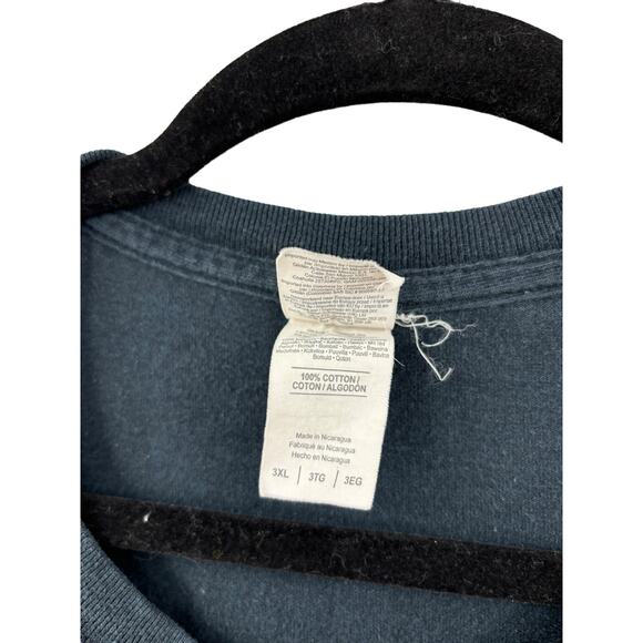 Vintage Gildan T-Shirt Mens 3XL Graphic Half Wolf Short Sleeve Black Cotton - Picture 4 of 4